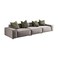 Karnak Serena 3 Seater L-Shape Velvet Sofa - Grey