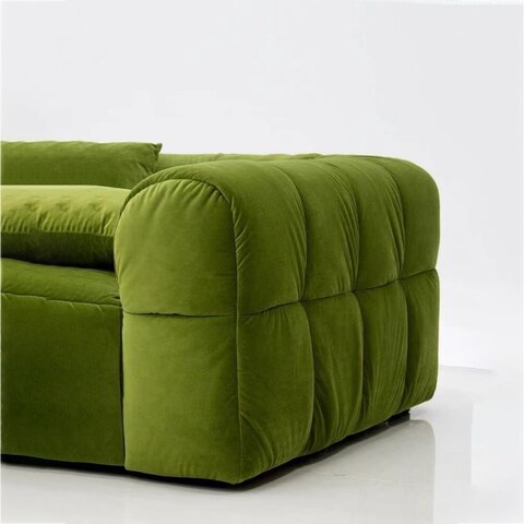 Karnak Alba 3 Seater Sectional Puff sofa - White/Green