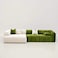 Karnak Alba 3 Seater Sectional Puff sofa - White/Green