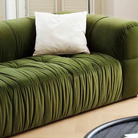 Karnak Alba 3 Seater Sectional Puff sofa - White/Green