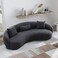 Karnak Feather Round Teddy Fabric Sofa Lounge - Black