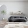 Karnak Feather Round Teddy Fabric Sofa Lounge - Black