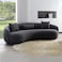 Karnak Feather Round Teddy Fabric Sofa Lounge - Black