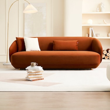 Karnak Bliza 3 Seater Velvet Sofa - Brown