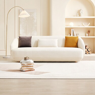Karnak Bliza 3 Seater Velvet Sofa - Off-White