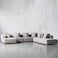 Karnak Hansen 6 Seater U-Shape Velvet Sofa - Pale Silver
