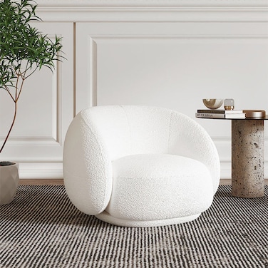 Karnak Luxurious Lounge 1 Seater Fabric Sofa - White