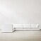 Karnak Baker Luxury 6 Seater L-Shape Couch Velvet Sofa - White