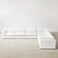 Karnak Baker Luxury 6 Seater L-Shape Couch Velvet Sofa - White