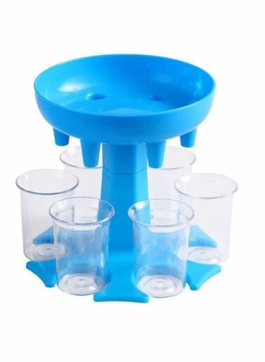 6 Shot Glass Dispenser and Holder Shot Dispenser Drink Dispenser Multiple 6 Shot Dispenser For Drinking Tool Color Blue