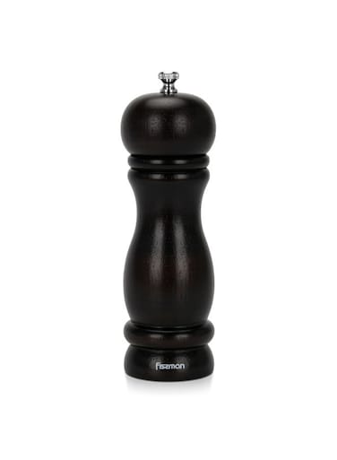 Pepper Mill Rubber Wood Body with S/S Grinder 16cm, Stylish With Simple Design For Restaurant or For Everyday Use, Natural Wood Material, Grinding Mechanism with Adjustable Grinding Degree