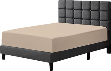 Zen 100% Egyptian Cotton Fitted Sheet - Extra Deep 30cm, 300 Thread Count, Mocha, King Size