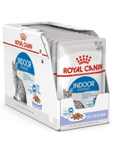 Royal Canin FHN Indoor Jelly Wet Food Pouches Box of 12x85g Feline Breed Nutrition Cat Food