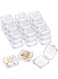 Tazweeq Mini Plastic Jewelry Box, Clear Storage Box, Small Storage Containers with Hinged Lids, Square Storage Box, For Beads Jewelry Earrings Chains Earplugs Craft, (3.5 x 3.5 x 2cm, 100 Pack)