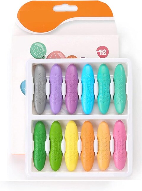 Toddler Crayons Peanut Non-Toxic Crayons, Crayon for Kids, 12 Colors Washable Safety Toddler Crayons for School &amp; Art Supplies,Christmas Coloring Gift for Toddlers Age 1 and Older Boys or Girls
