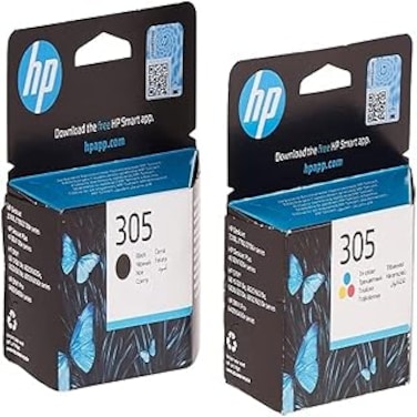 Hp 305 Black Original Ink Cartridge (1) &amp; Hp 305 Tri-Color Original Ink Cartridge(1)-Pack of 5pcs