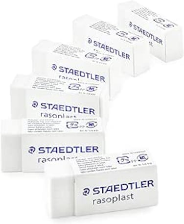 Staedtler Rasoplast MINI Rubber Erasers - White - Pack of 6-526 B30