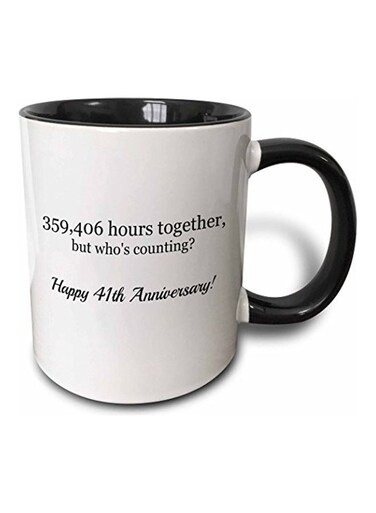3D Happy 41st Anniversary-359406 Hours Together Two-Tone Mug Black/White