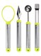 Baller Scoop Set, Professional 4 Piece Stainless Steel Watermelon Knife Fruit Carving Tool Set&iuml;&frac14;&OElig;Fruit Scooper Seed Remover Melon Baller Carving Knife Double Sided Melon Baller 4 Pcs