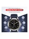 DOM5 Smartwatch 1.43-inch AMOLED, Bluetooth Calling, Multi Language, Health And Sports Tracking, Wireless Charging, 7 Days Battery, IP68, iOS/Android Compatible, Silver Frame with Blue Strap