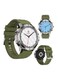 Swiss Military DOM5 Smartwatch 1.43" AMOLED, Bluetooth Calling, Multi Language, Health &amp; Sports Tracking, Wireless Charging, 7 Days Battery, IP68, iOS/Android Compatible,Silver Frame with Green Strap