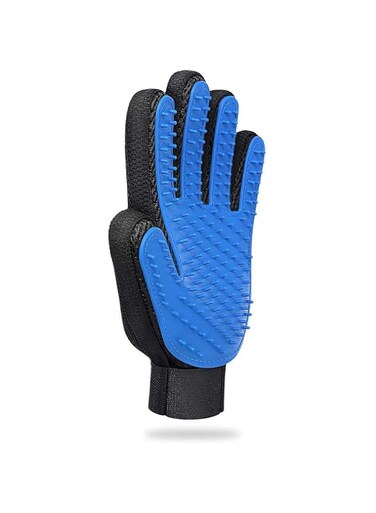 OKBUYNOW Pet Grooming Glove Gentle Deshedding with Enhanced Five Finger Design Hair Removal Mitt for Dogs/Cats Massage Long Short Fur Bathing