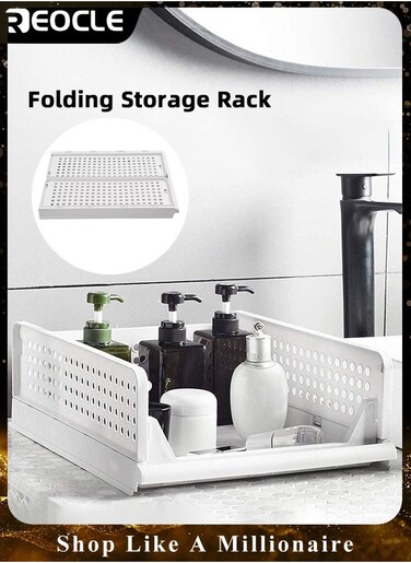 Closet Organizer Stackable Folding Wardrobe Storage Box T-Shirt Storage Containers with Large Capacity Collapsible Kid Toy Food Rack for Wardrobe