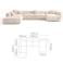 Karnak Amelia 6 Seater U-Shape Velvet Sofa - Beige