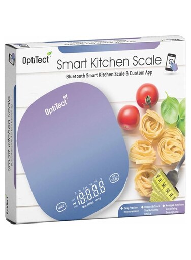 Optitect Smart Kitchen Scale, Precision Food Measurement and Nutritional Analysis, Contains Sensor Technology, Easy Calibration- Calculate Calories, Bluetooth App,Range (2 Gram to 5 Kilogram)