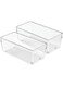 iDesign Utensil Holder and Silverware Organizer for Kitchen Utensils and Countertop Storage, The Linus Collection &ndash; Set of 2, 4" x 8" x 3", Clear