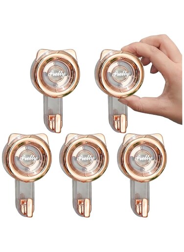 SUSOO 5 Pcs Strong Suction Cup Shower Hooks for Home Kitchen Organizer, Heavy Duty Reusable Waterproof Vacuum Hooks for Bathroom Wall, Glass, Tile, Loofah, Towel,Small Accessories