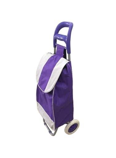 EZ Portable and Foldable Shopping Trolley Bag, Purple