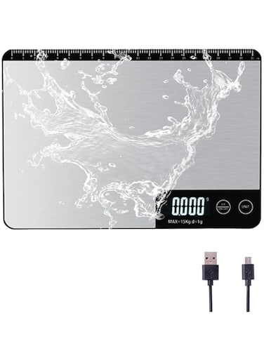 Azonee 33 Lb Kitchen Scale with Measuring Length, Digital Kitchen Scale for Food Ounces and Grams Cooking Baking, 5 Weight Units, Tare Function, High Accuracy to 1 Gram/0.1 Ounce