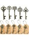 WODEGIFT 50pcs Bottle Opener,Wedding Favors Vintage Skeleton Key Bottle Opener,Key Bottle Openers with Escort Tag Cards and Key Chains Wedding Gifts for Guest（Bronze,5 styles）
