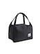 Insulated Canvas Tote Lunch Bag Cotton Black 23 x18 x 15cm