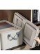 3 pieces wardrobe clothing storage box set, visible linen storage box, foldable wardrobe storage basket with metal frame, sturdy handle, clothes and toy storage box, washable storage box