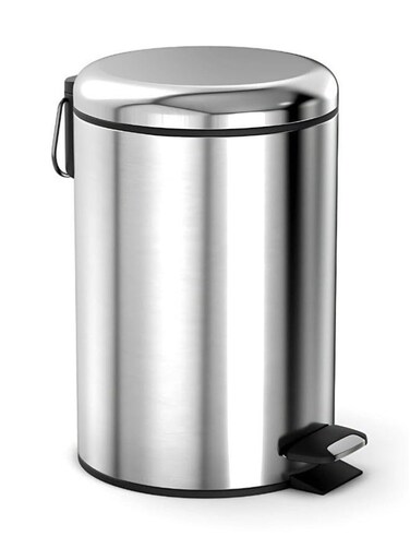 12L Matte Finish Step Trash Can, Stainless Steel Pedal Bin with Quiet-Close Lid, Fingerprint-Proof, Modern Waste Bin for Kitchen, Bathroom, and Home Use