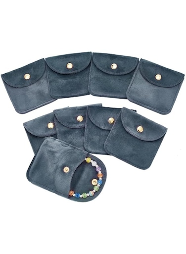 Diylove 20 Pcs Jewelry Pouch Bags,Velvet Jewelry Storage Bags with Snap Button,Luxury Small Jewelry Gift Bags,Jewelry Bag for Necklaces, Bracelet, Rings, Earings,Watch Coins,3.15x3.15"(Grey)