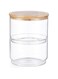 BLACKSTONE 2 Layer Storage Glass Jar with Airtight Bamboo Lid - 400ml (200ml Each) BS950