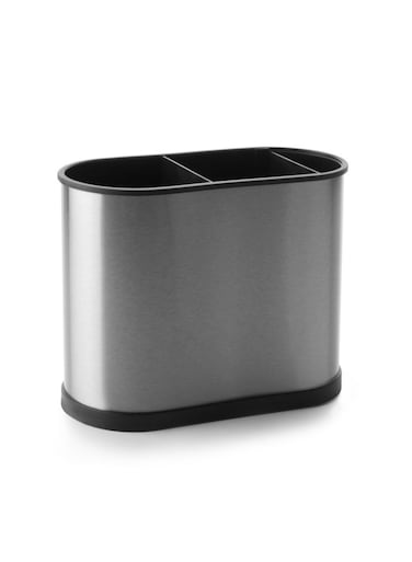 Premium Rectangular Utensil Holder, Kitchen Cutlery Organizer with Drainage, Durable Plastic Storage for Cooking Tools, Forks, Spoons, Knives, Countertop or Drawer, Easy to Clean and Hygienic