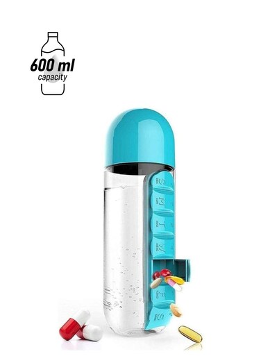 Plastic Water Bottle Blue/Clear