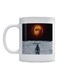 Astronaut Printed Coffee Mug White/Grey/Orange 350ml