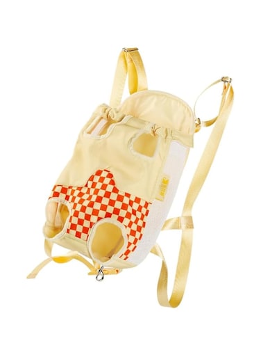 Pet Chest Outing Portable Cat Bag Pocket Dog Walking Cuddle Magic Pet Shoulder Bag (Yellow) (M(Within three kilograms))