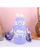 GUYANA Insulated Cute Water Bottle for Kids, Stainless Steel Thermal Bottle with Straw, Portable Leakproof Kids Vaccum Flask for Hot and Cold Drinks, 450ml (Strawberry Rabbit - Light Purple)