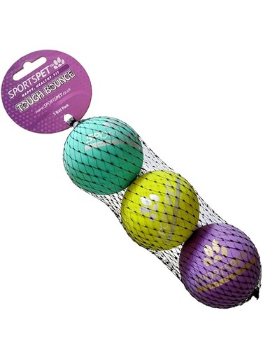 SPORTSPET Tough Bounce Natural Rubber Dog Balls - Highly Durable Tough Bounce Balls (65mm)