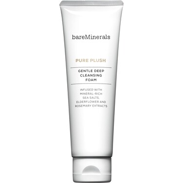 bareMineralsPure Plush Gentle Deep Cleansing Foam, Nourishing and Smoothing Face Cleanser, Vegan, SLS-free formula