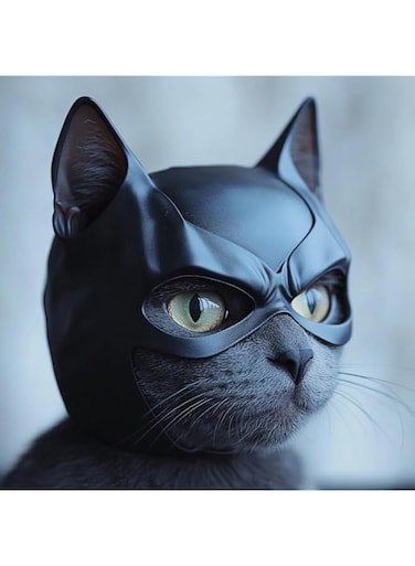 3D Vikings Batcat Mask, Hilarious Black Bat Mask for Cats, Pet Costume for Halloween or Daily Fun