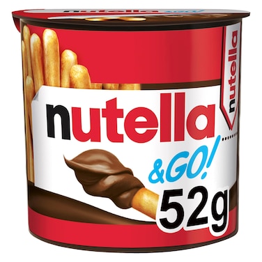 Nutella &amp; GO Chocolate Hazelnut Spread with Breadsticks, 1 Pack, 52g