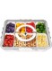Divided Serving Tray with Lid and Handle, 8 Compartment Snack Box Container, Travel Charcuterie Board with Lid for Kids and Adults, Snack Box Container - Fruit, Vegetable, Candy, Snack Tray with Lid