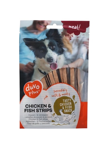 Duvo+ Chicken &amp; Fish Strips Dog Snack 80g